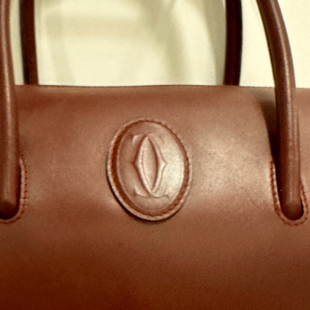 ---SOLD---Vintage Cartier Handbag. Burgandy. Leather - Picture 5 of 15